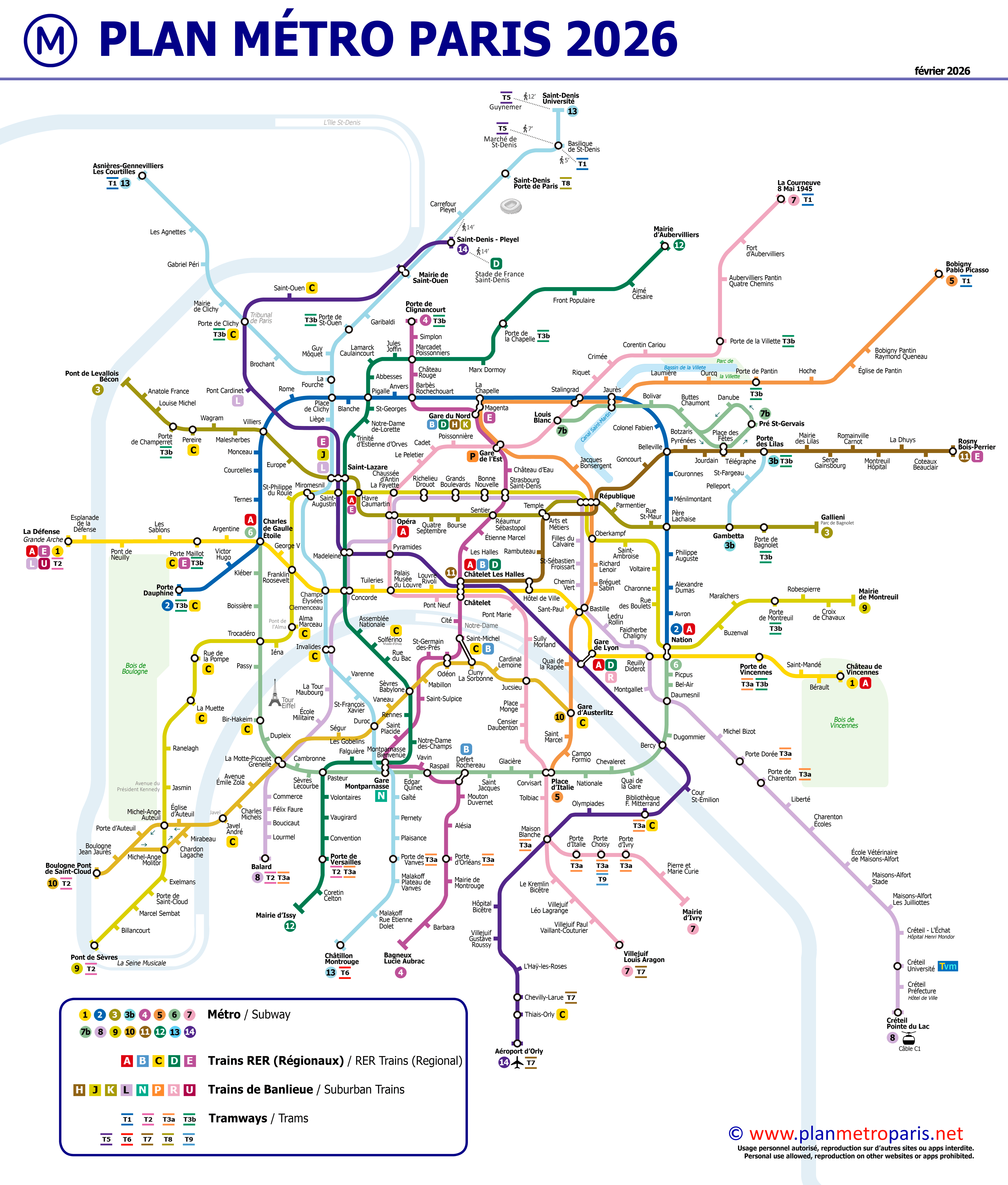 Carte du Métro de Paris 2026