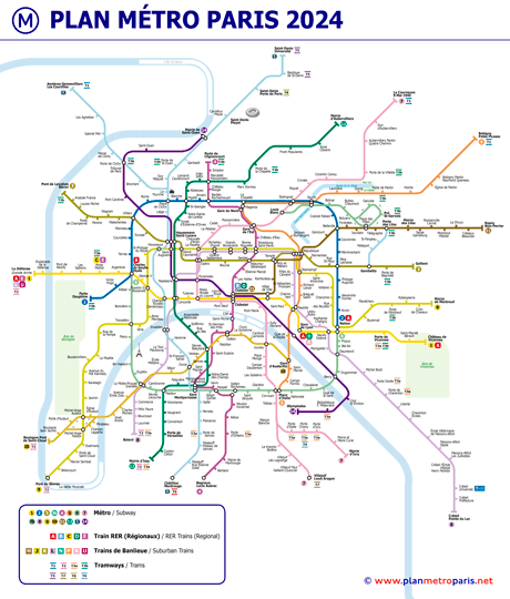Plan du Métro de Paris 2024